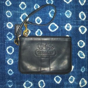 Coach Black Leather Wristlet Wallet